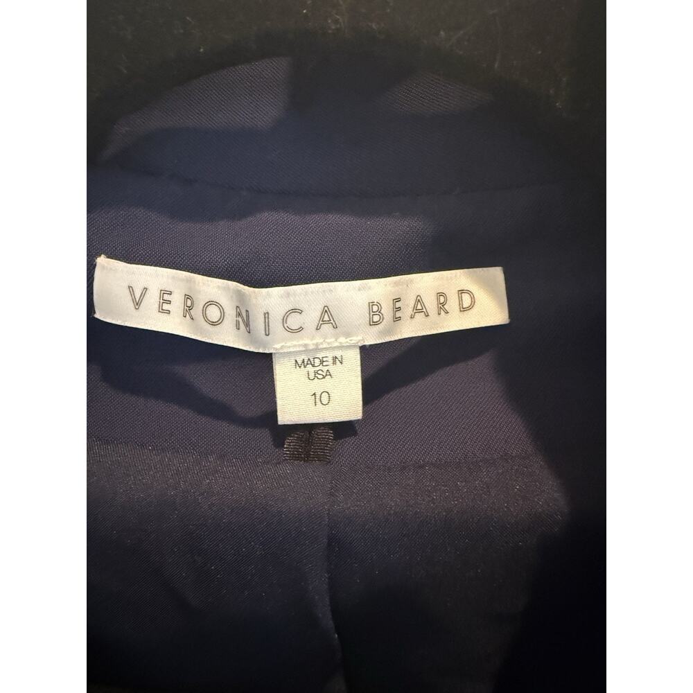 VERONICA BEARD Blue Blazer Jacket Size 10 Notch Lapel One-Button Cotton Blend - Picture 2 of 7